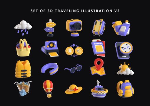 Set of 3D Travel Illustration V2 - Image 2