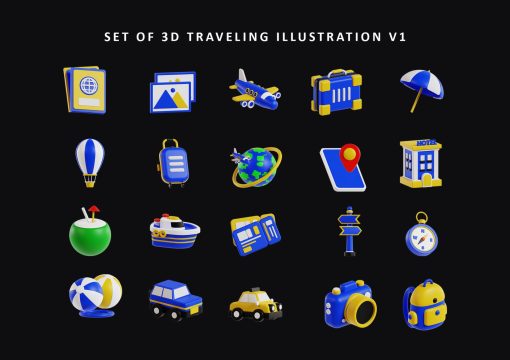 Set of 3D Traveling Illustration V1 - Image 2