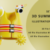 Set of 3D Summer Illustration V2