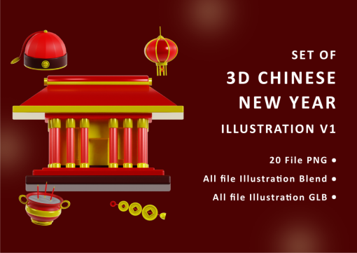 Set of 3D Chinese New Year Illustration V1