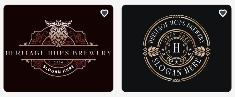12. Build a classic brewery logomark with a hop illustration, ribbon banner, and black background.