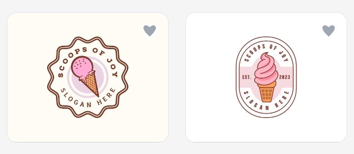 32. Develop a playful ice cream shop logotype featuring melting scoops, pastel shades, and sleek lettering.