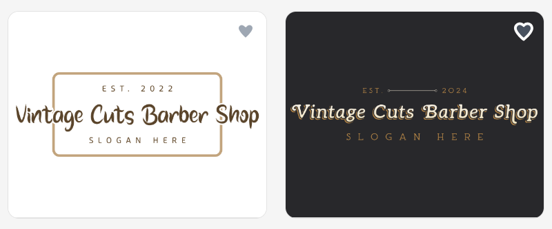 8. Create a vintage barber shop logotype featuring bold serif typography and classic badge style.
