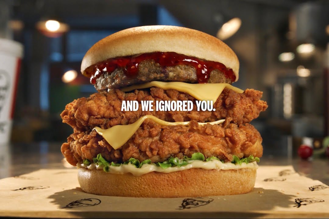 KFC Christmas campaign sandwich display