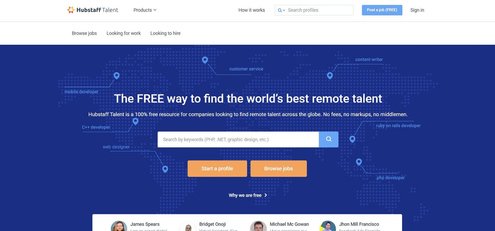 Hubstaff Talent remote freelancer job search