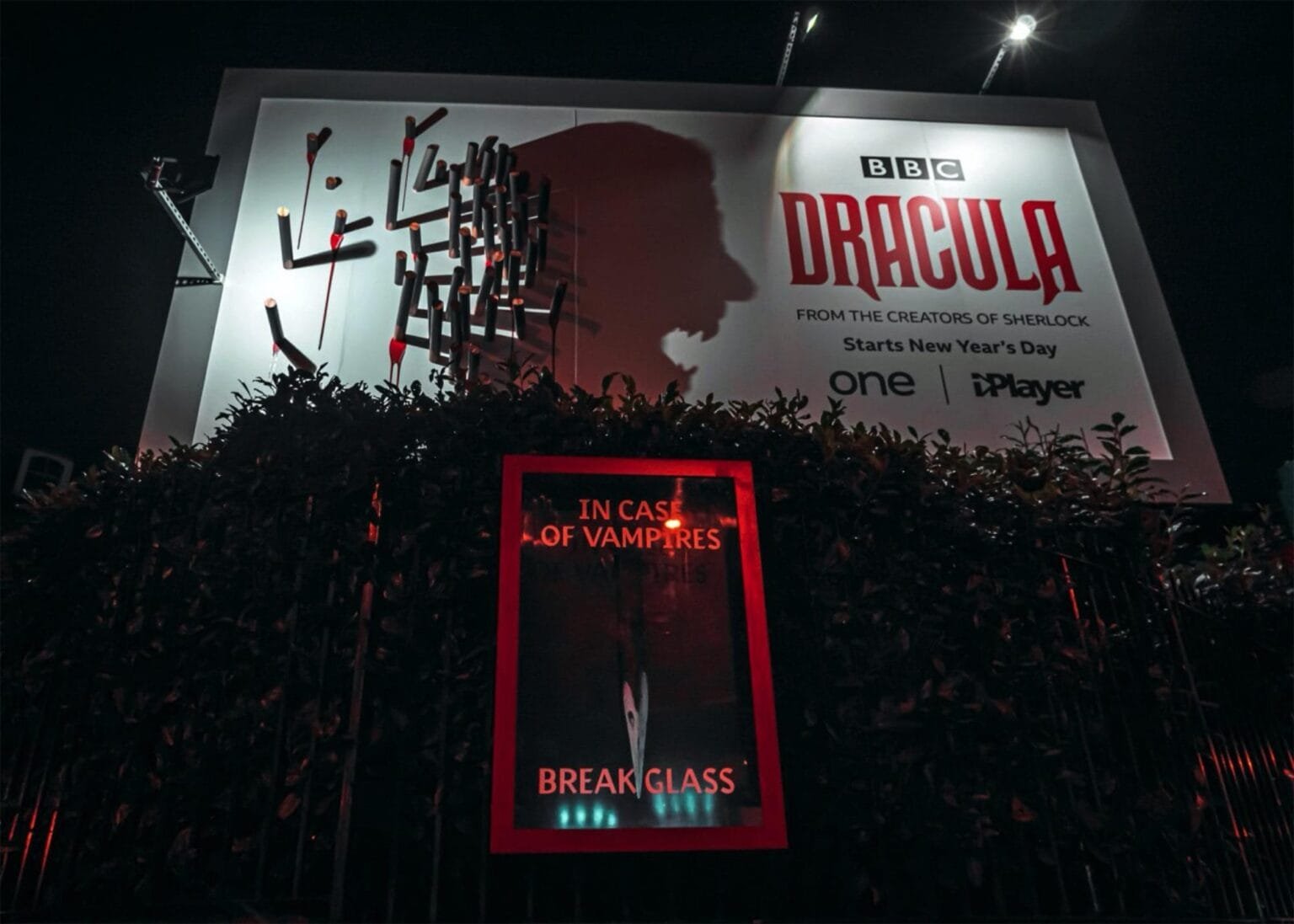 BBC Dracula billboard night shadow