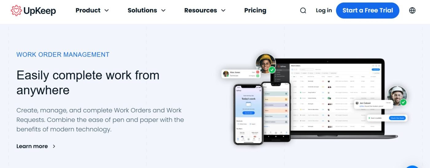 UpKeep website