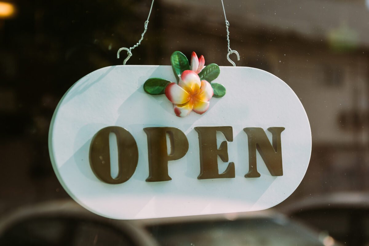 Open” signage in business