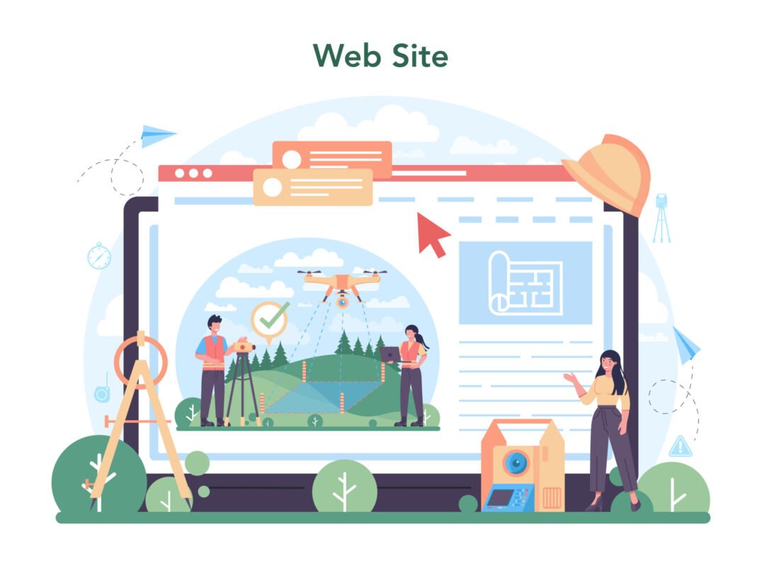 Modern UI/UX web design concept with interactive elements