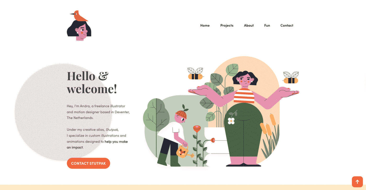 Stutpak’s creative interactive web example