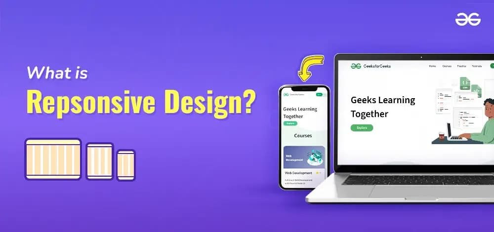 Interactive website design on desktop and mobile devices