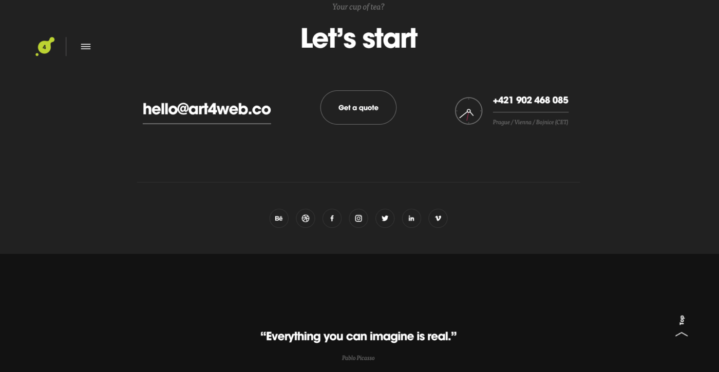 Creative footer with dynamic layout 