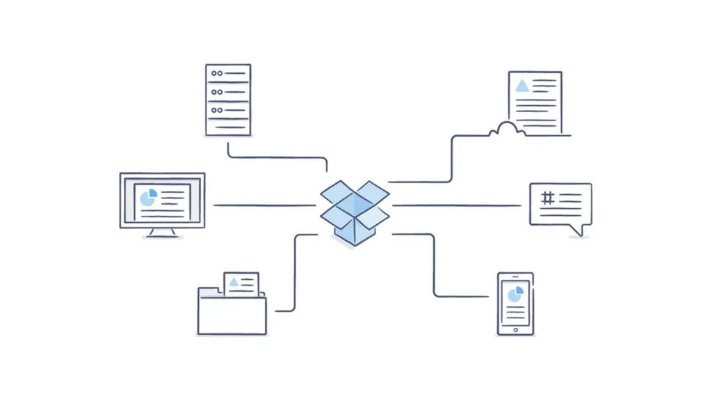 Dropbox logo and usage illustration | Source: Dropbox.com