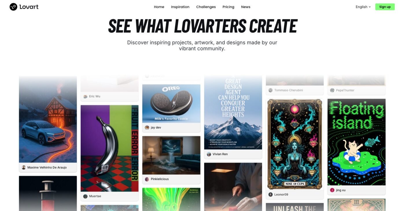 Lovart platform showcasing AI-generated branding assets | Source: Lovart 