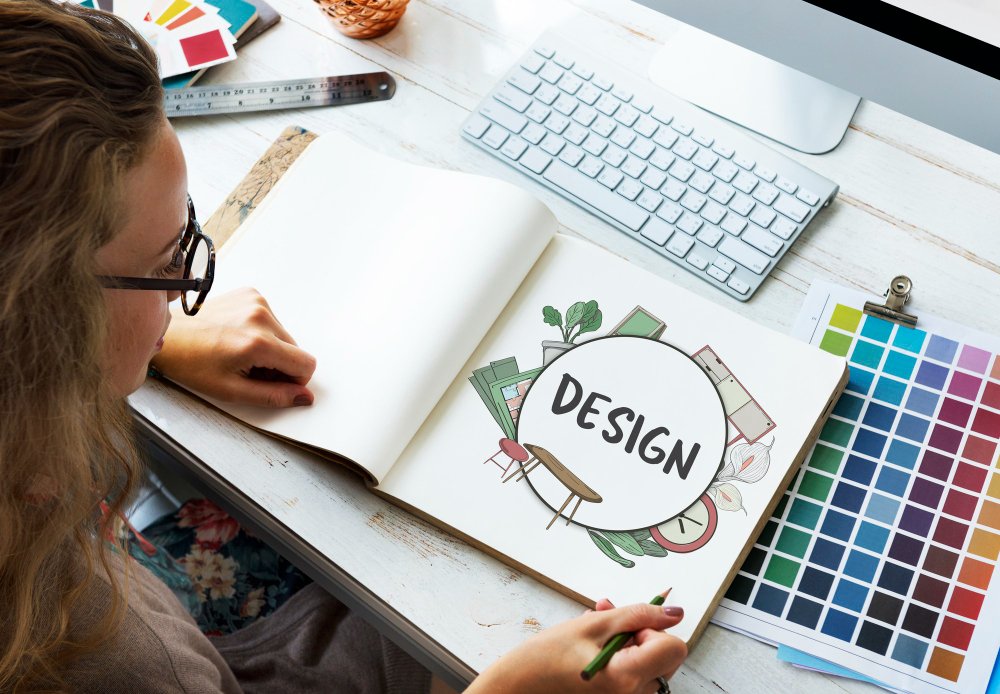 Graphic designer showing how to create a memorable logo