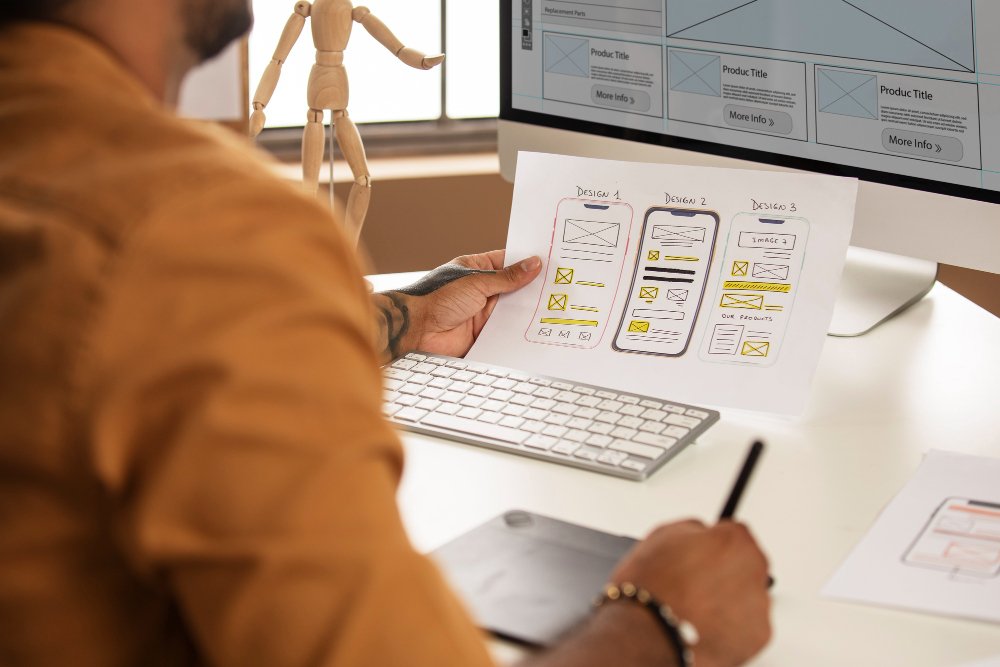 A UX designer designing the app layout