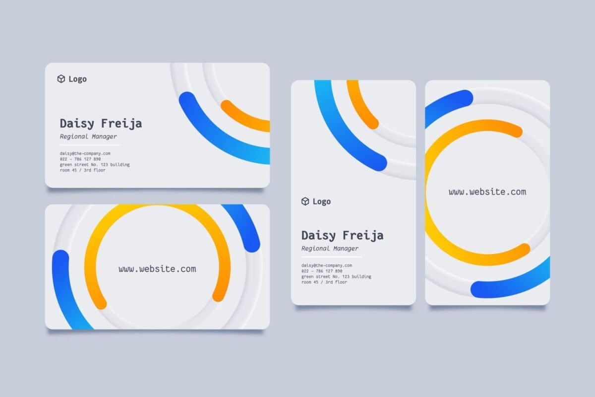 Example of effective business card layout structure (Source: Freepik)