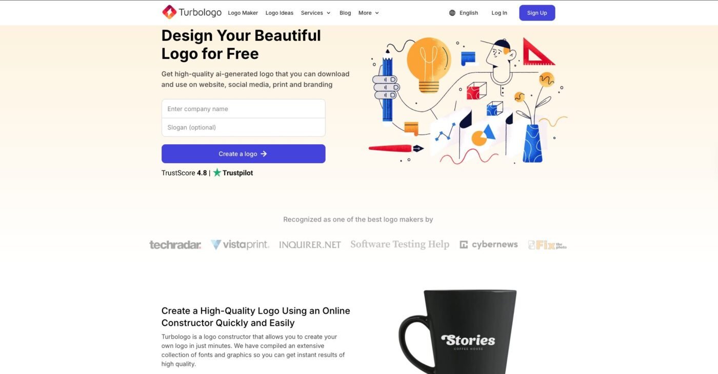 Turbologo’s interface website | Turbologo