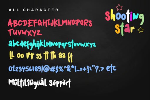 Shooting Star – Playful Display Font for Kids, School, and Fun Designs - Image 6