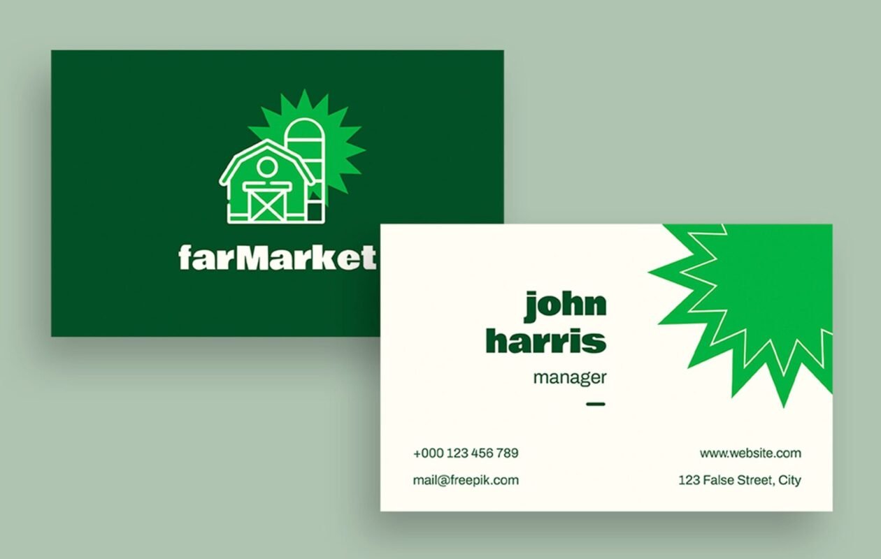  Example of cohesive color palettes for a business card (Source: Freepik)