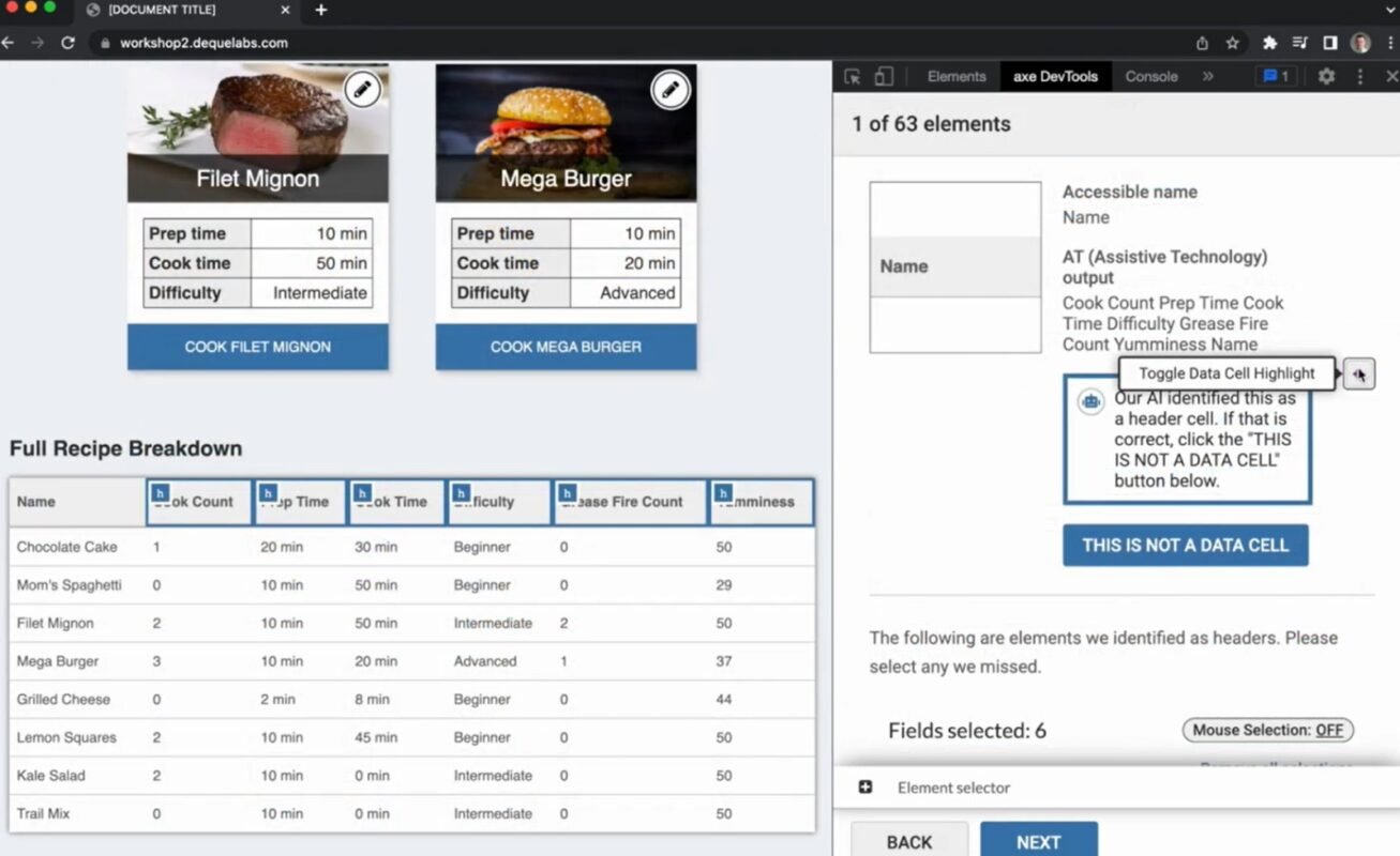 Automatic accessibility AI | Source: axe DevTools