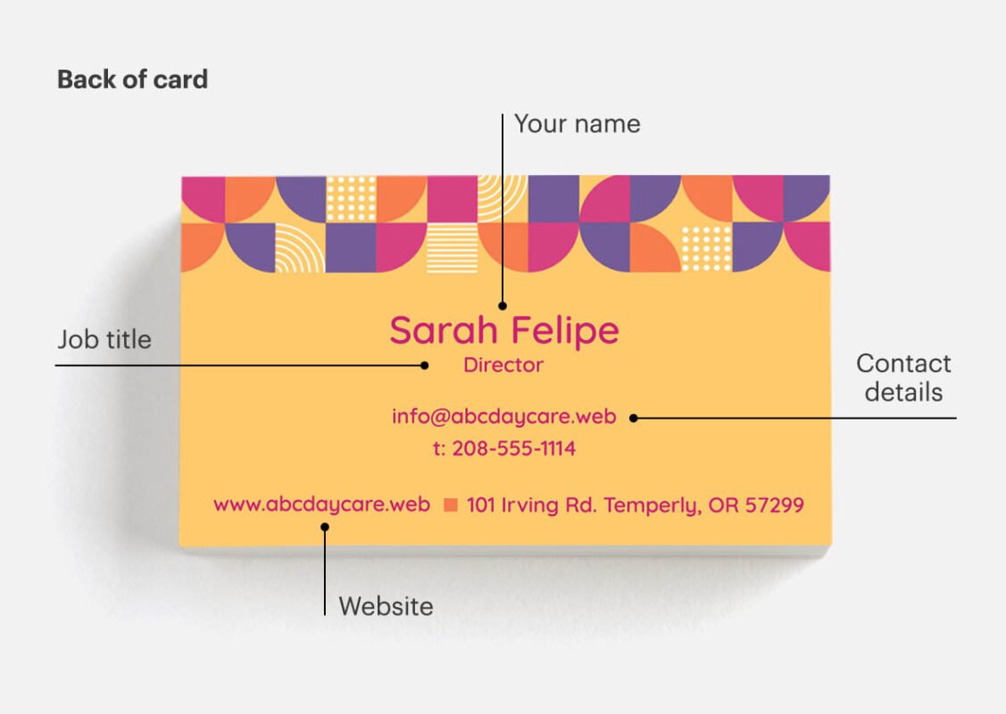 Effective business card information placement (Source: Vistaprint)
