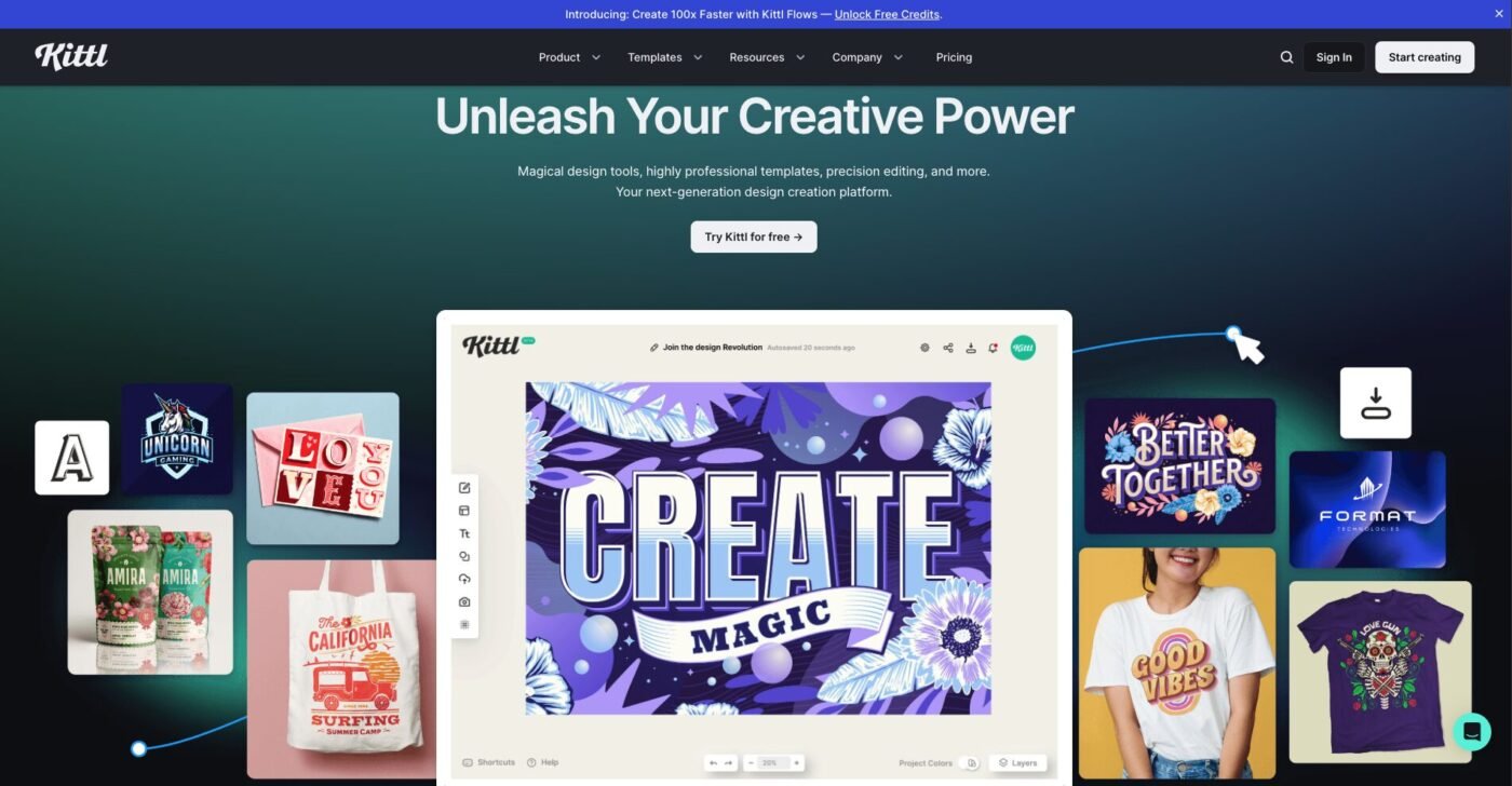 Kittl interface for creative logo and typography design | Source: Kittl